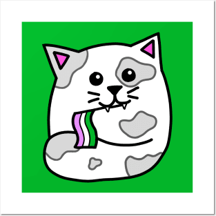 genderqueer pride flag cat Posters and Art